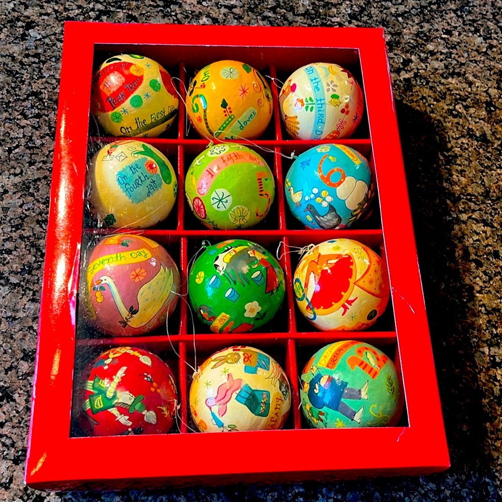 Crate&Barrel 12 Days of Christmas Ornaments